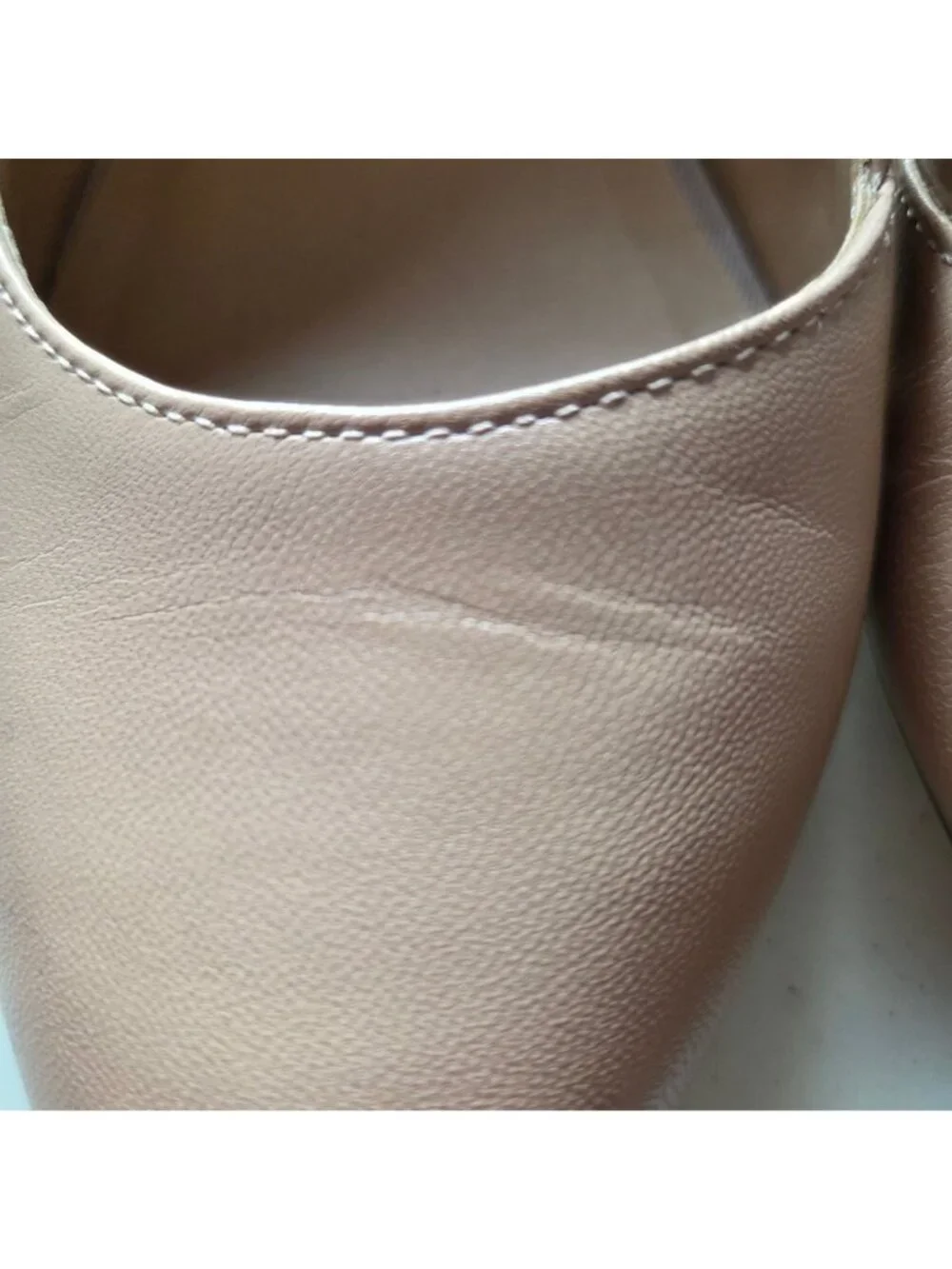 Franco Sarto Frankie Pointed Toe Leather Wedge Heels Nude Size 9M